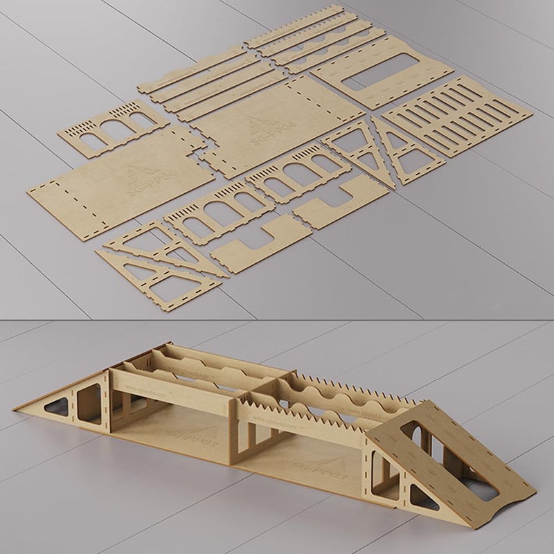 YSKMLOLP RC Wood Bridge, Crawler Car Simulated Obstacle Steep Roadblock Xyloid Bridge,RC Car Obstacle and Seesaw Simulation Tool Accessories (C) - Image 2